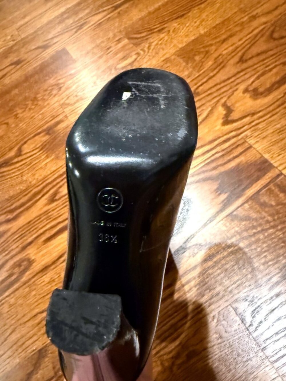 Chanel Black Patent Leather Classic Pumps 36.5